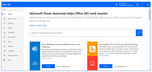 power automate home page